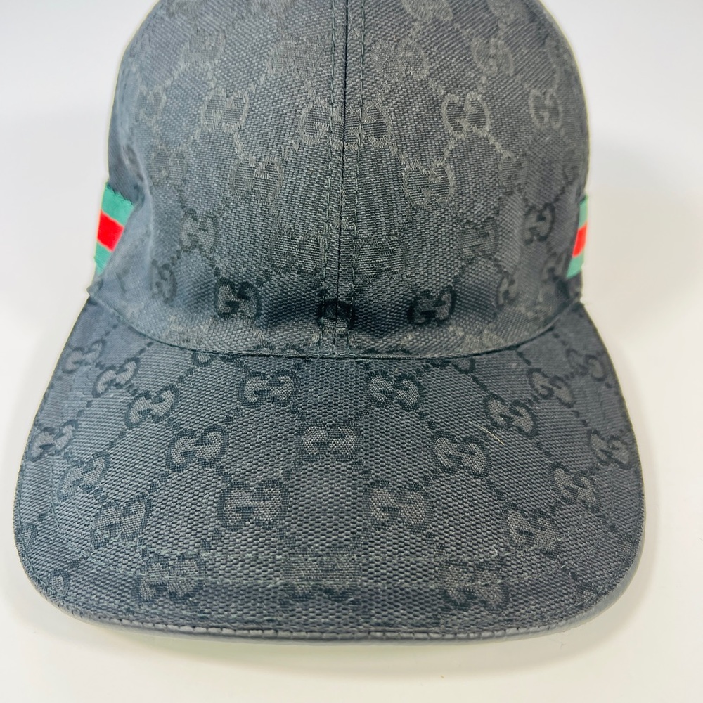 Gucci Web Baseball Cap GG Canvas - Black - Picture 5 of 7